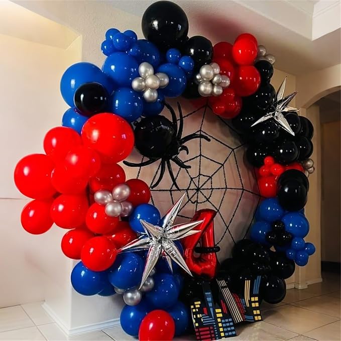 Red Blue Black Balloon Arch Garland Kit - Image 3