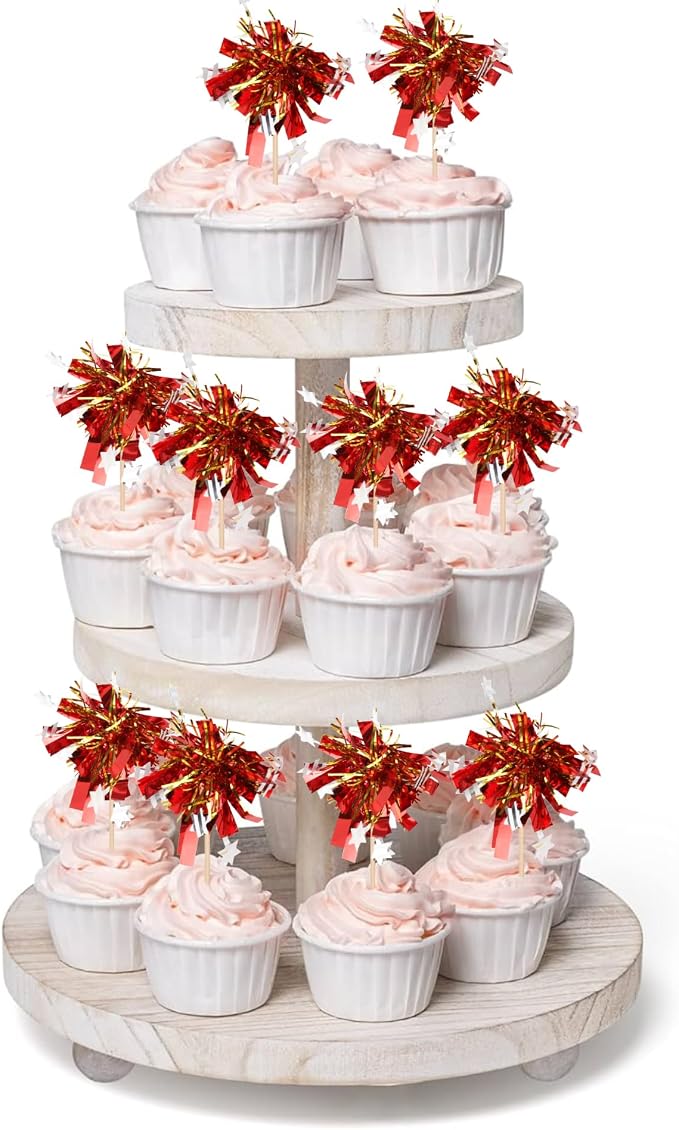 30 PCS Foil Firework Cupcake Toppers Happy Birthday Star Cupcake Picks Sparkle - Image 6