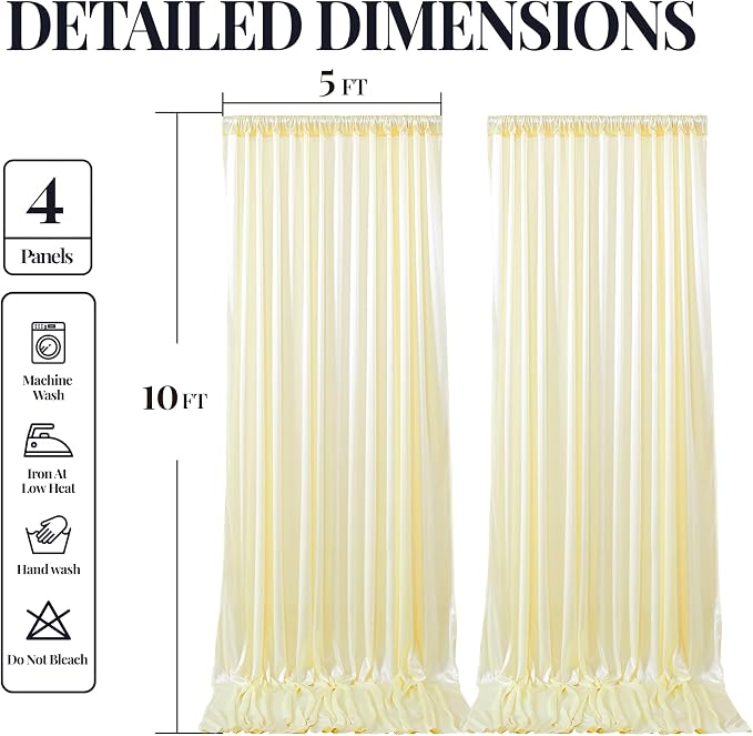 20x10ft Champagne Glitter Backdrop Curtain - Image 9