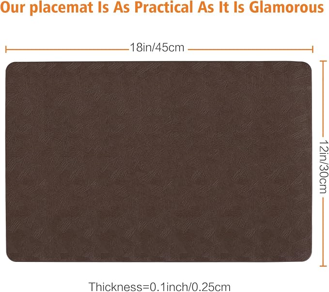 Vinyl Placemats Set of 12 Heat Resistant Easy Clean Non-Slip Place Mats - Image 6