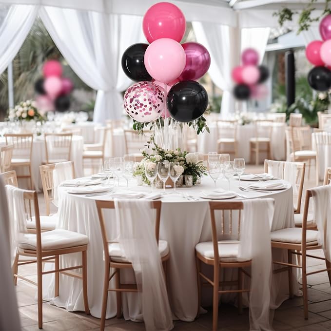 Pink and Black Balloons Table Centerpieces Stand Kit - Image 9