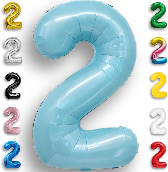 Candy Blue Number Balloon 2 Mylar Foil Balloons 32 inch by Unknown