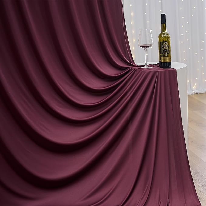 20×14 ft Wrinkle Free Maroon Backdrop Curtain - Image 6
