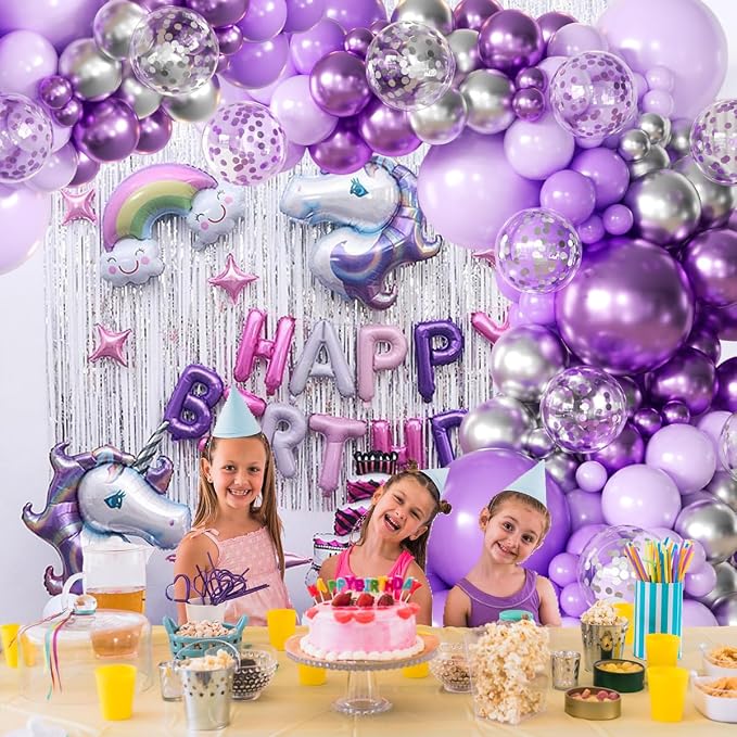 MEBAY Purple and Silver Balloon Garland Arch Kit - Image 6
