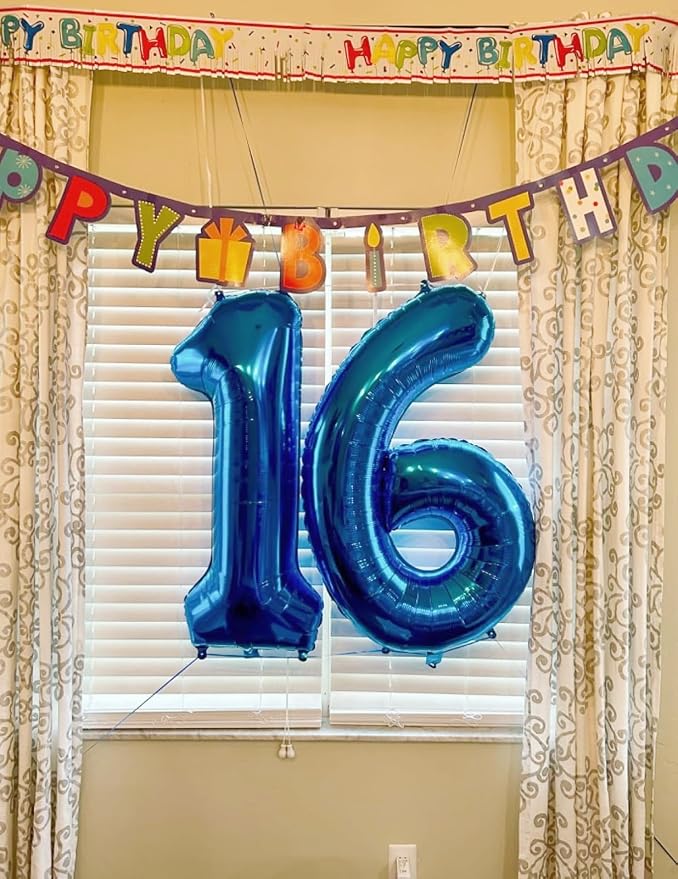 Number 0 Balloons 40 Inch Blue Birthday Balloons - Image 2