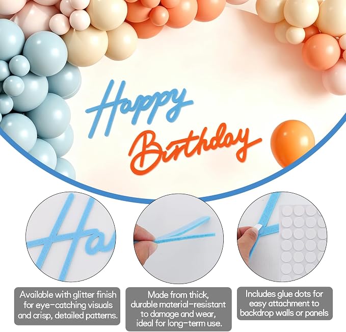 TONIFUL Happy Birthday Sign for Backdrop - Image 2