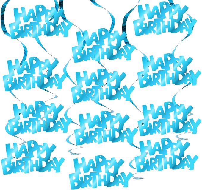 BEISHIDA 12 Pcs Happy Birthday Hanging Swirl Decorations by Beishida