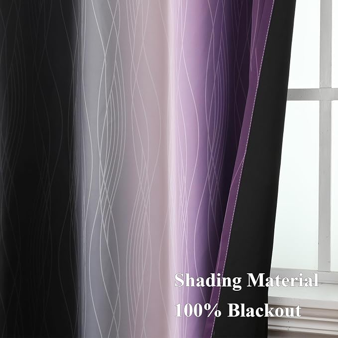 Purple and Black Ombre Blackout Curtains - Image 5