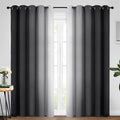 Yakamok Ombre Curtains Black and Greyish White by Yakamok