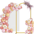 Arch Backdrop Stand and Cover Set, 6.6 x 3.3FT Gold Metal Wedding Arch by CLUDPARK