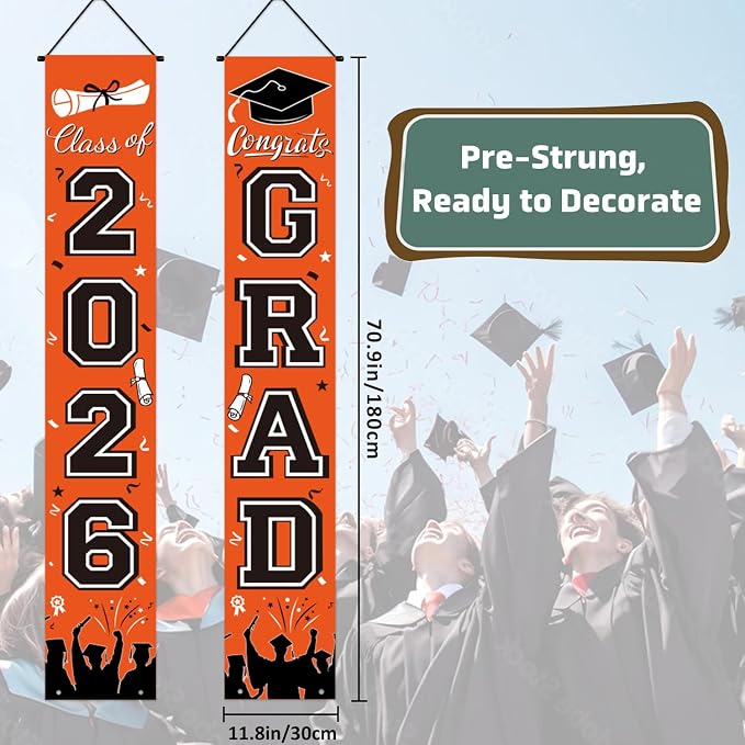 Graduation Decorations 2026, Graduation Banner Class of 2026, Congrats Grad - Image 3