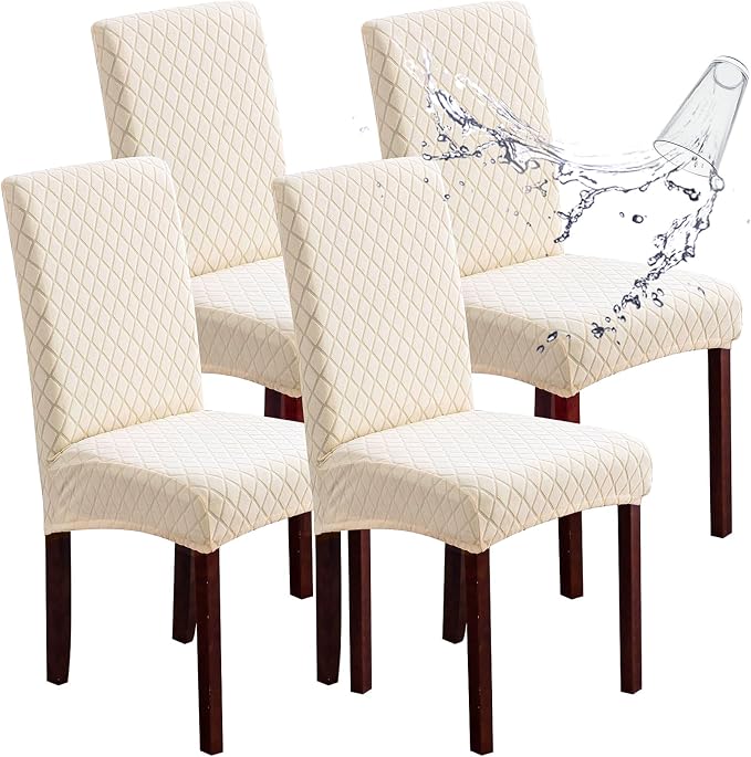 Waterproof Dining Chair Covers Set of 4 Parsons Chair Slipcovers | Double by Genina