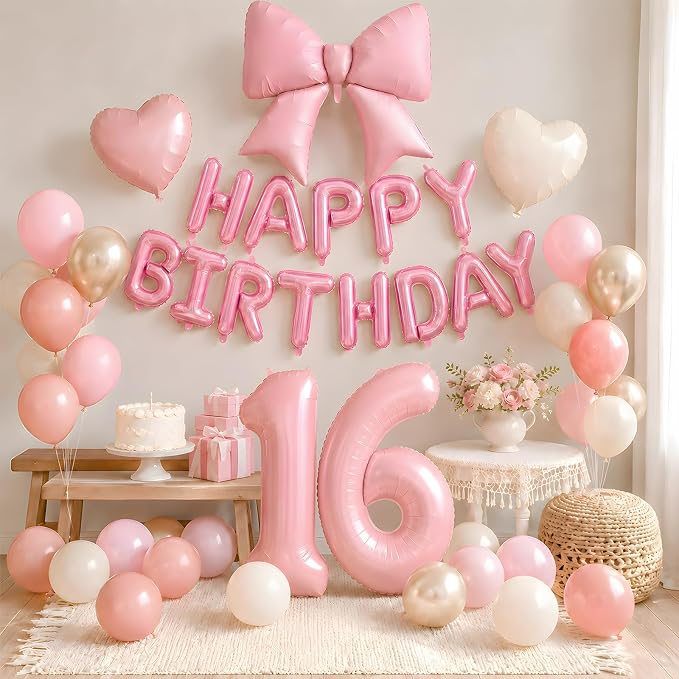 Dusty Pink Number 16 Balloon, Sweet 16th Birthday Decorations - Image 7
