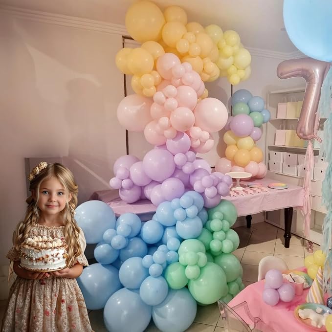 156PCS Pastel Balloon Garland Arch Kit, Macaron Balloons in Pink, Rainbow Party - Image 5