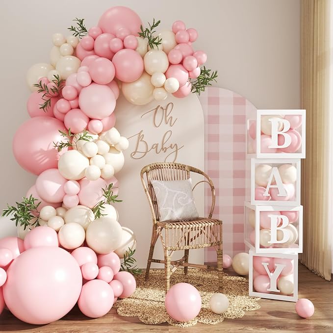 CROSSFINGERS Pink Baby Shower Decorations by CROSSFINGERS