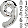 Number Balloons Silver Party Balloon by United-UnicornsParty