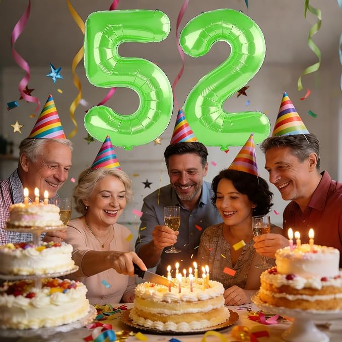 40 Inch Number 52 Balloons for 52nd Birthday Party Decorations, 0-100 Fruit - Image 2