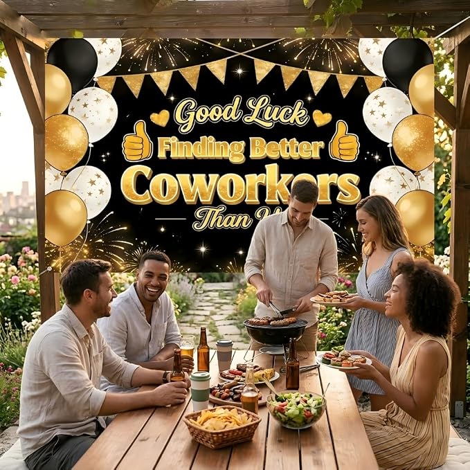 72x43 Inch Good Luck Finding Better Coworkers Than Us Backdrop Banner | - Image 6