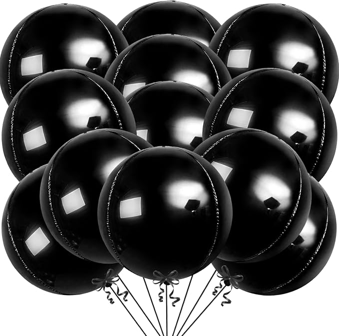 KatchOn, Huge Black Mylar Round Foil Balloons, 22 Inch by KatchOn