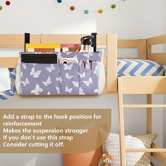 Bedside Caddy Hanging Bunk Bed Caddy Bed Organizer Hanging Pocket - Image 6