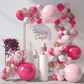 LOVESTOWN 150PCS Pink Rose Gold White Balloons Size of 18 12 10 5Inch | Pink by Lovestown