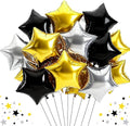 TONIFUL 15 Pcs Star Balloons 18 Inch Large Black Gold Silver Foil Balloons | by TONIFUL
