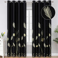 Black Blackout Curtains for Bedroom 90 Inches Long, Room Darkening Grommet by ESTELARTEXTILER