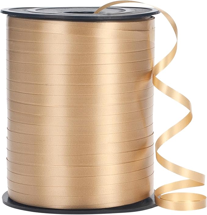 500 Yard Gold Curling Ribbon, 3/16" Thin Balloon Ribbon String, New Year and by MOTYAWN