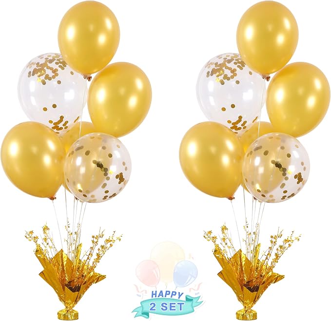 2 Set Gold Birthday Centerpieces by Suppromo