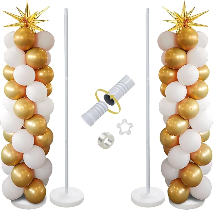 Balloon Column Stand Kit Set of 2, 56 Inch Height Adjustable Splicing Metal by DAKEPOLE