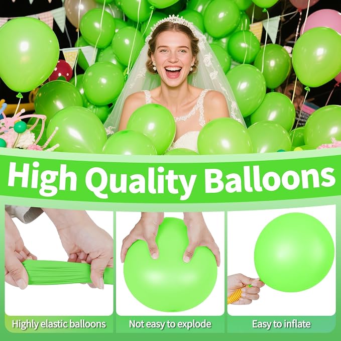 200pcs Light Green Balloons 5 Inch, Small Mini Latex Balloons - Image 3