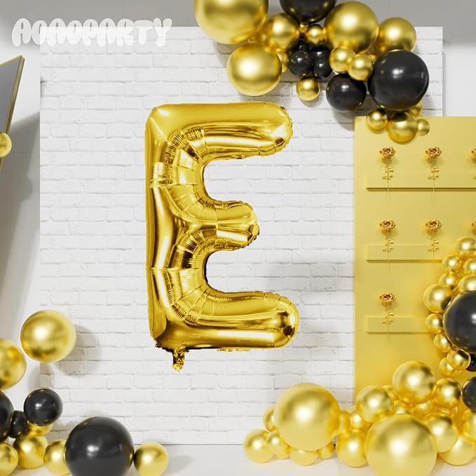 Letter Balloons Gold 40 Inch E Large Giant Big Foil Mylar Balloon | - Image 4