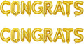 2 Set 16Pcs Gold Congrats Letter Balloons 16in Balloon Foil Letter Decorations by Fezava