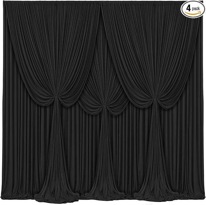 4 Panels Black Backdrop Curtains by Tao-GePartyDecorations