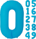 40 IN Blue Birthday Number 0 Balloon Fluorescent Blue Helium Foil Balloon | by YOIOZAIZAI