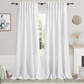 White Linen Curtains 104 Inches Long by Nanspring