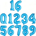2 Set 20 Pcs Number Balloons 16 Inch Light Blue 0-9 Number Foil Balloons Light by Unknown