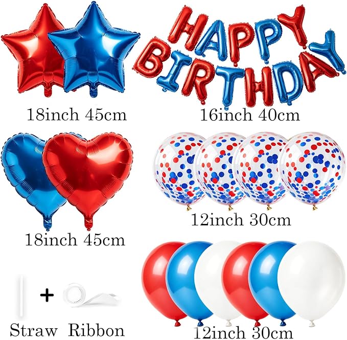 27 PCS Happy Birthday Balloon, Birthday Decorations 3D Foil Happy Birthday - Image 2