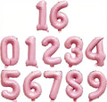 2 Set 20 Pcs Number Balloons 16 Inch Baby Pink 0-9 Number Mylar Foil Balloons by Unknown