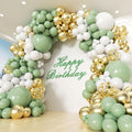 Sage Green White Gold Garland Arch Kit 173Pcs Latex Balloons by PTGOLUO