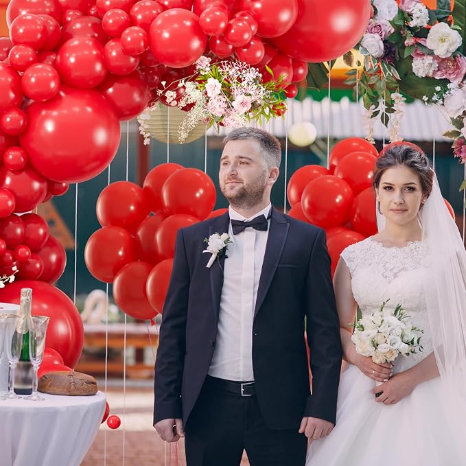 114pcs Red Balloons Different Sizes, 18 12 10 5 inch Red Latex Balloons | - Image 5