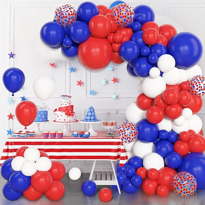 Amandir 153Pcs Red White and Blue Balloons Garland Arch Kit Different Sizes 18 - Image 6