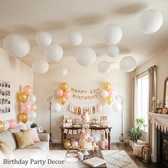 White Paper Lanterns, Baby Showers, Classrooms, Graduation Parties and Clean - Image 7