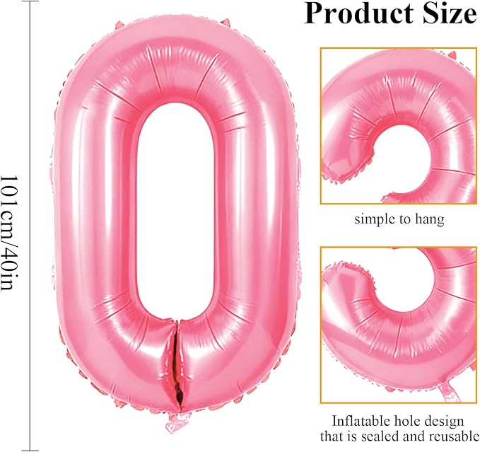 Number 80 Balloons for 80th Birthday Party Decorations, 0-100 Large No.80 - Image 2