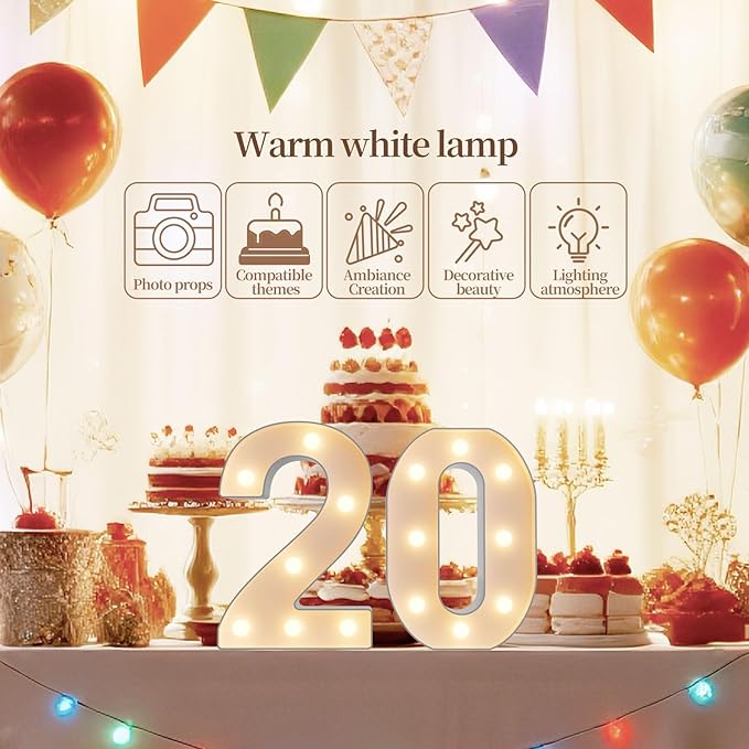LED Marquee Light Up Numbers Sign - Lighted Birthday Numbers Sign for Birthday Party Decoration, Bar Wall, Home, Table Room, Wedding and Christmas Decorations, Number 9
