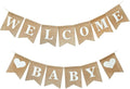 Baby Shower Banner, Welcome Baby Sign, Pre Strung Burlap Gender Reveal Banner by BIFSK