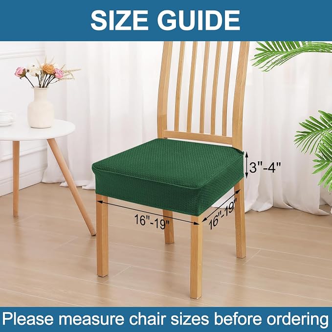 Smiry Waterproof Seat Covers for Dining Room Chairs, No Rear Covers | Stretch - Image 2