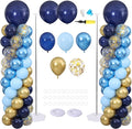 Navy Blue and Gold Balloon Column Stand Kit Set of 2 by ZyloonDecoration