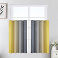 Grey and Yellow Ombre Short Blackout Curtains 36 Inch Long, Thermal Insulated by ESTELARTEXTILER