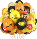 Construction Balloons, 12 Inch Black Yellow Orange Confetti Truck Construction by Saxuxu